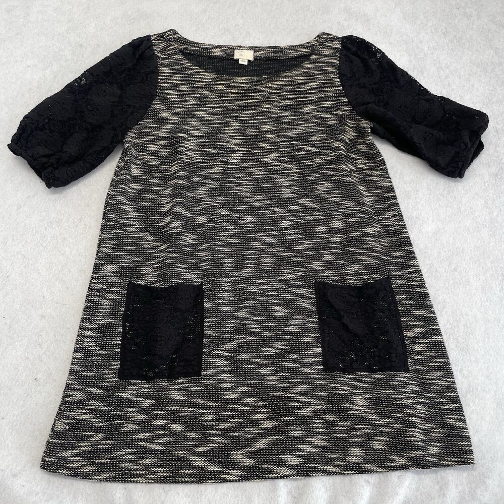 Anthropologie Dress Large Tunic Top Shirt Lace Sleeves Postage 9-H15 STCL *flw